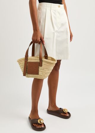 Small Cream Raffia Basket Bag