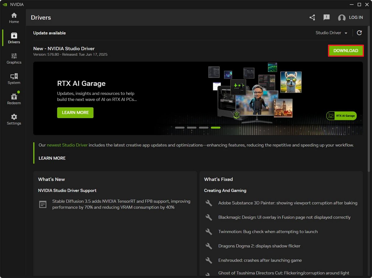 Nvidia download drivers for Windows 11