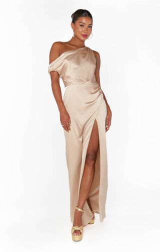 Jodie Dress ~ Champagne Luxe Satin Xxs