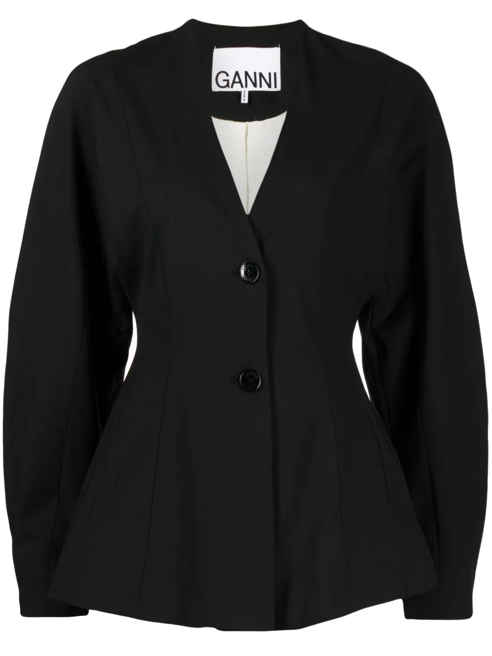 Ganni V-Neck Single-Breasted Blazer | 32