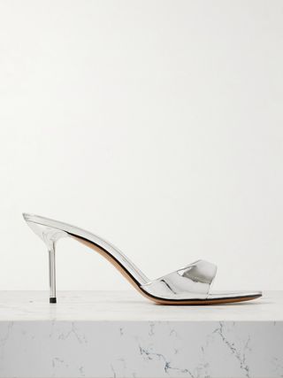 Lidia Mirrored-Leather Sandals