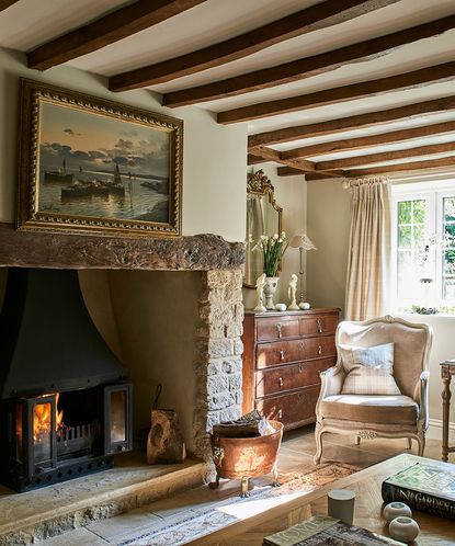 A festive 16th-century stone cottage in Wiltshire