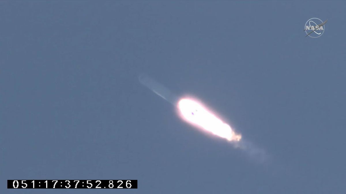 A Northrop Grumman Antares rocket carrying the uncrewed Cygnus NG-15 cargo ship launches from Pad 0A of NASA's Wallops Flight Facility on Wallops Island, Virginia on Feb. 20, 2021.