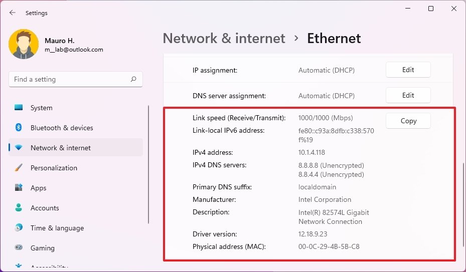 Ethernet Network Configuration