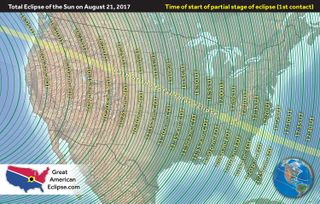 Total Solar Eclipse 2017 Time Map