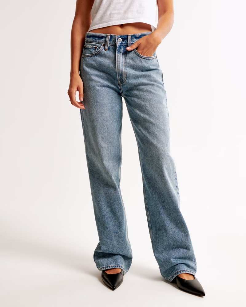 Abercrombie &amp;amp; Fitch , Mid Rise Slouchy Jeans (Were $90) 