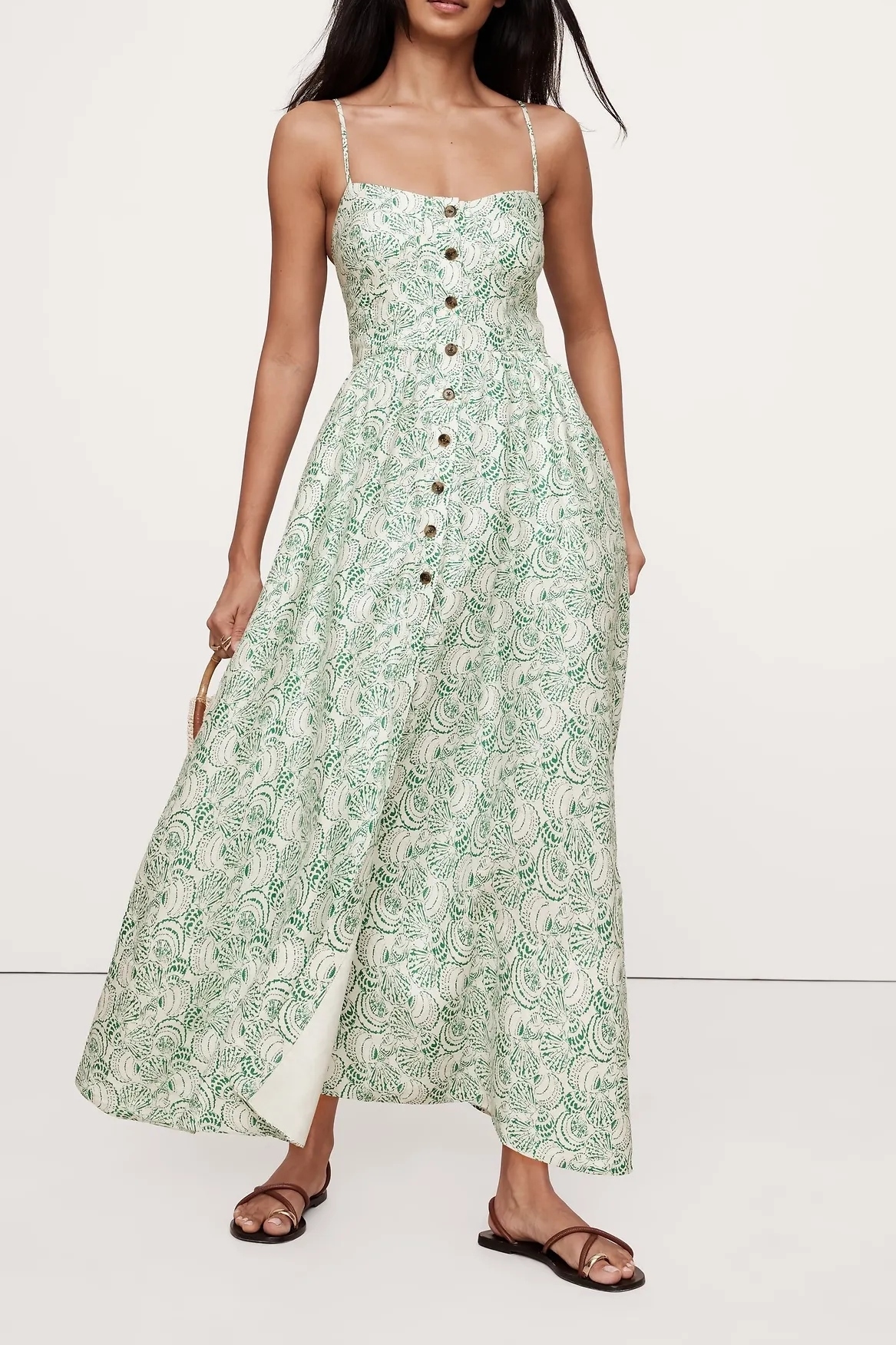 Banana Republic, Linen Corset Long Midi Dress