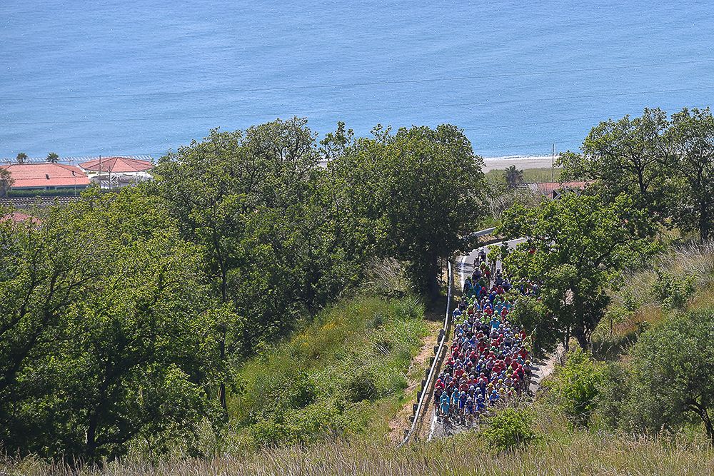 The peloton in action during the Giro's fourth stage.