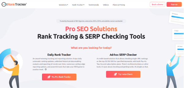 ProRankTracker landing page