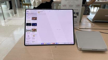 The Huawei MateBook Fold on a desk