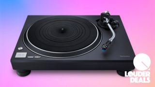 Technics SL-100C turntable on a colourful background