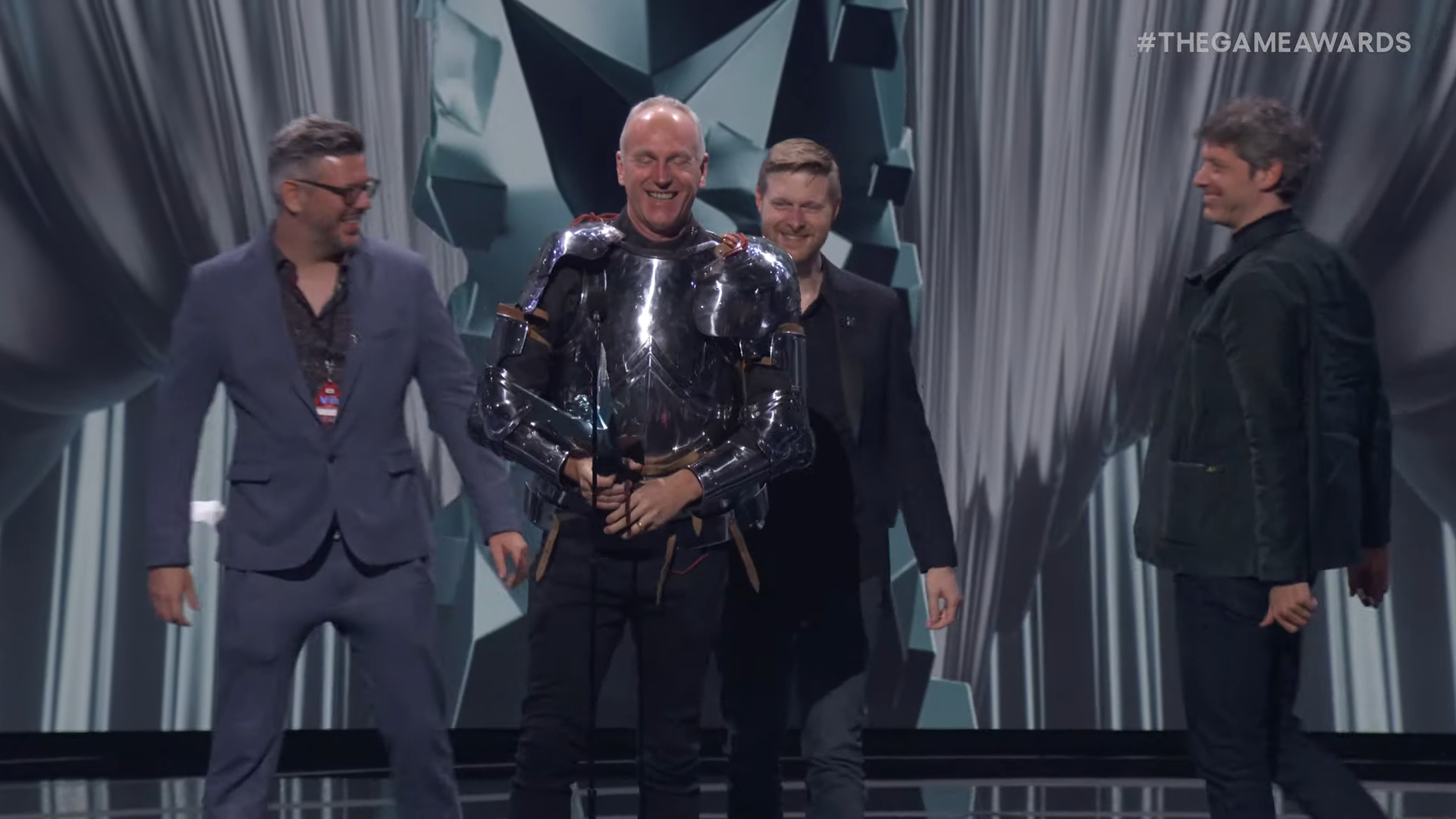 Swen Vincke accepts The Game Awards GOTY for Baldur's Gate 3 in plate  armor: "I didn't expect it" | GamesRadar+
