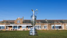 A picture of the Open Championship claret jug at Royal Troon