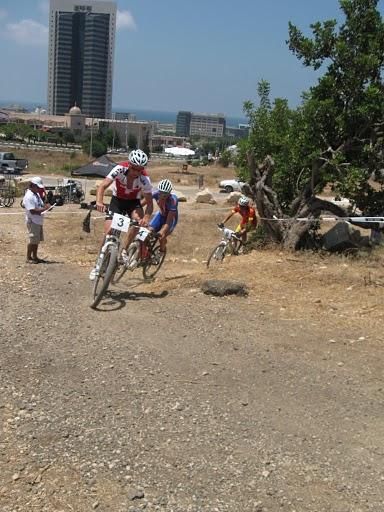 Lukas Fl&uuml;ckiger (Switzerland) leads a small group