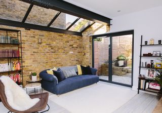 reclaimed bricks in a London extension