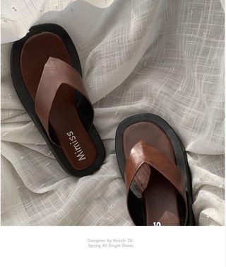 Faux leather platform flip flops, £32.60, yesstyle.com