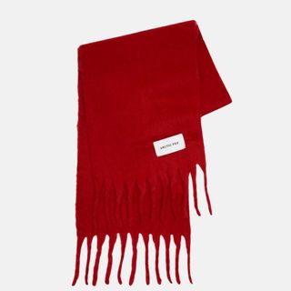 flat lay image of red scarf