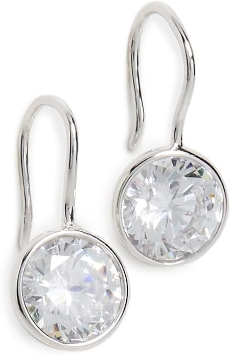Shashi Women's Bezel Drop Earrings, Silver, One Size