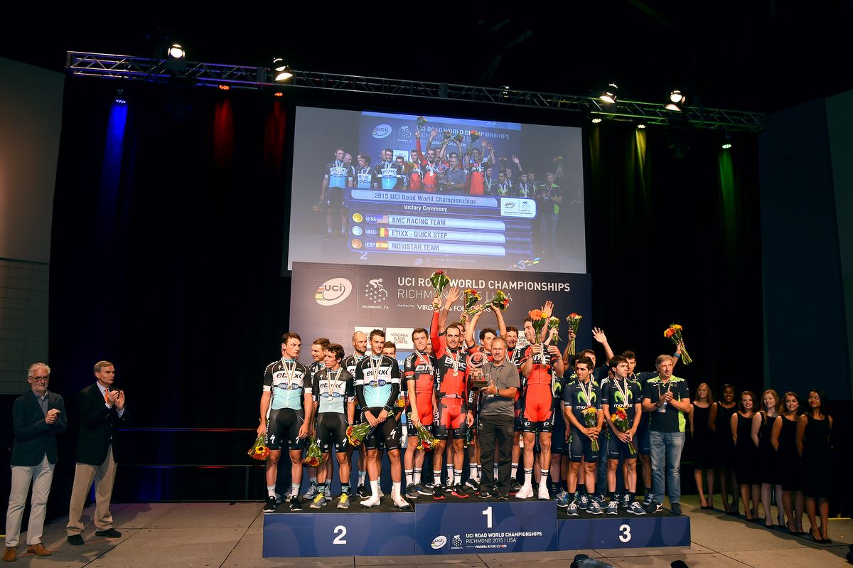 The 2015 Worlds TTT podium