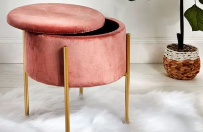 Primark pink velvet stool