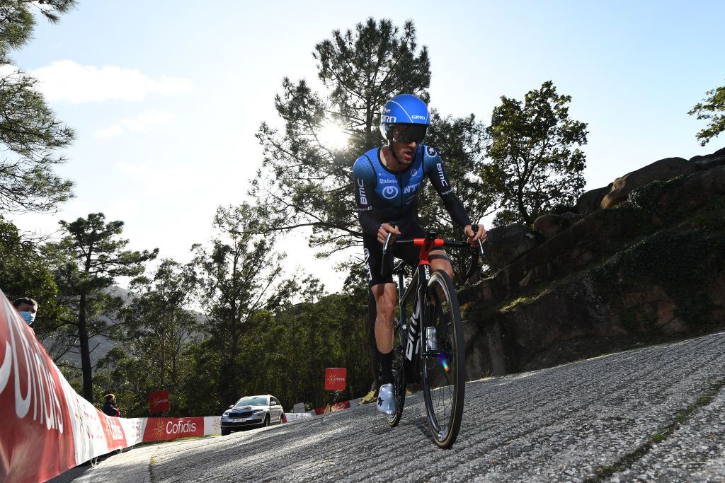 MIRADOR DE ZARO DUMBRA SPAIN NOVEMBER 03 Carlos Barbero Cuesta of Spain and NTT Pro Cycling Team during the 75th Tour of Spain 2020 Stage 13 a 337km Individual Time Trial stage from Muros to Mirador de zaro Dumbra 278m ITT lavuelta LaVuelta20 La Vuelta on November 03 2020 in Mirador de zaro Dumbra Spain Photo by David RamosGetty Images