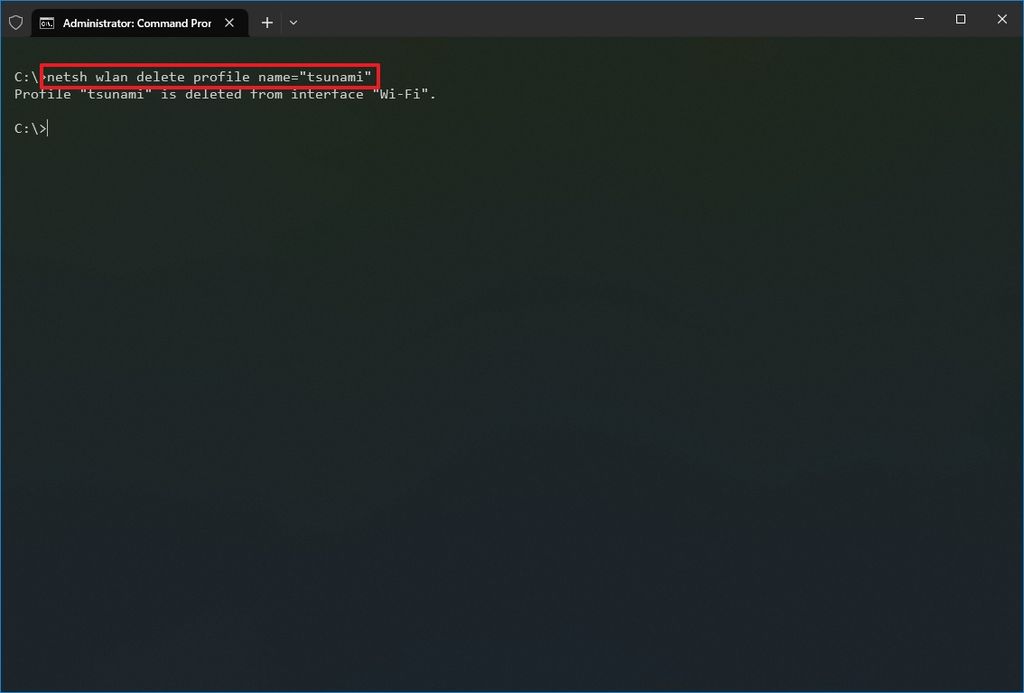 remove wireless profile windows 10 command line