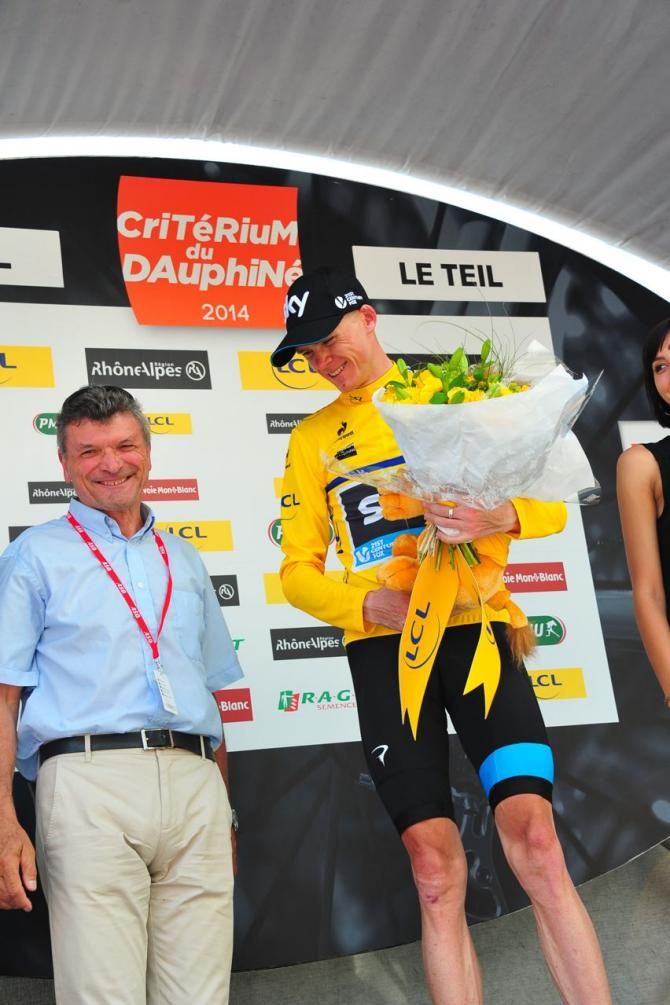 Chris Froome (Team Sky) on the podium