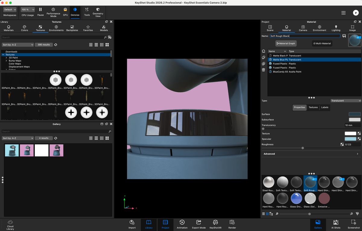 Modelo 3D produzido no KeyShot