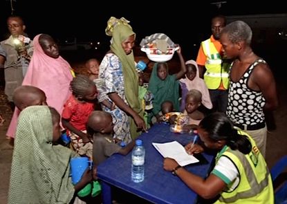Women and children rescued from Boko Haram are arriving at a refuge camp