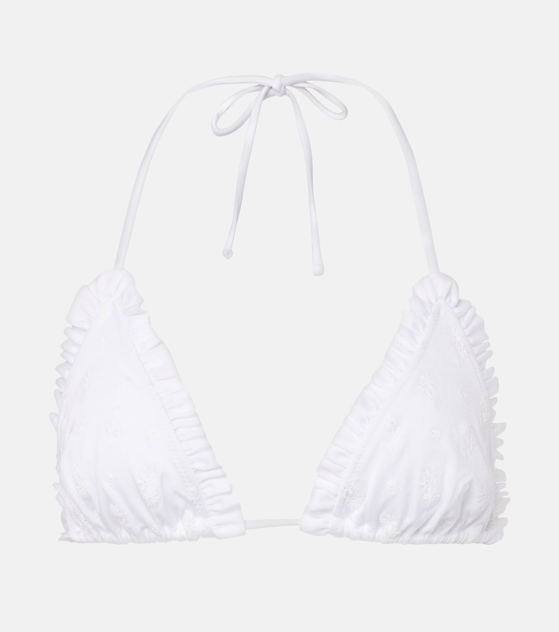 Broderie Anglaise Ruffled Bikini Top