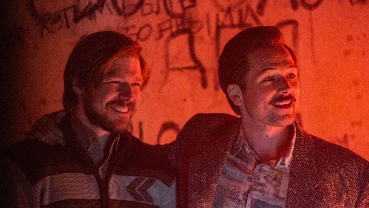 Nikita Efremov and Taron Egerton in Tetris