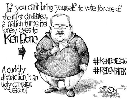 Political cartoon U.S. 2016 election Ken Bone
