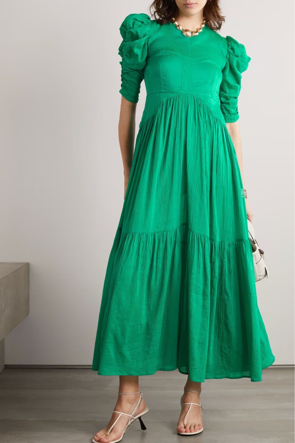 Isabel Marant Bealisa open-back ruched cotton and silk-blend crepon midi dress