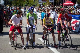 Taylor Phinney joined the leaders for the start in Boulder on stage 7 of the USA Pro Challenge