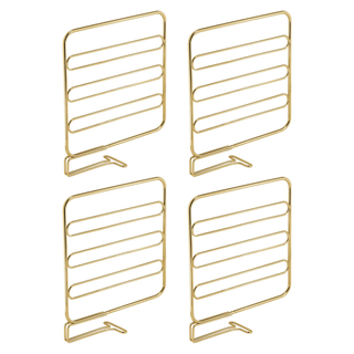 A set of 4 gold brass metal wire closet dividers