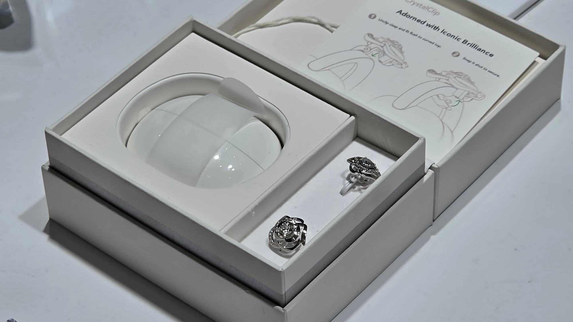 The TCL CrystalClip in their box.