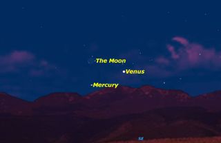Mercury, Venus, and the Moon, February 2016