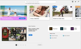 Premiere Elements 2019 debuts a new Home Screen with auto collages and slideshows.
