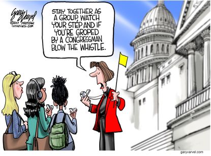 Political cartoon U.S. Congress sexual harassment