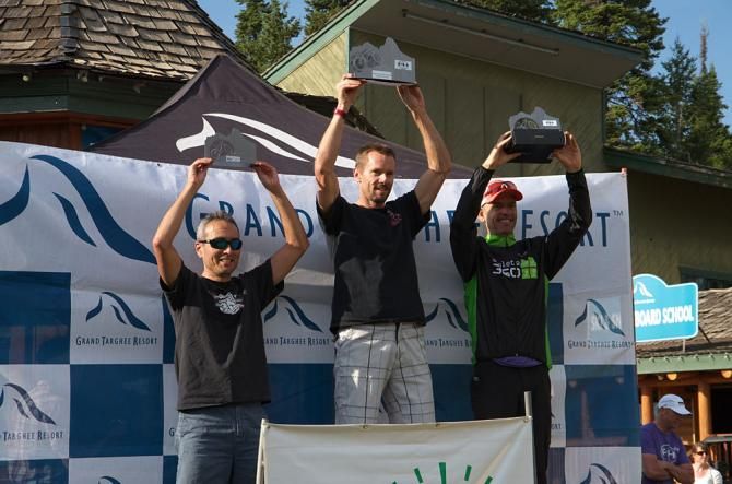 Vet men 40 podium at the Pierre's Hole 100