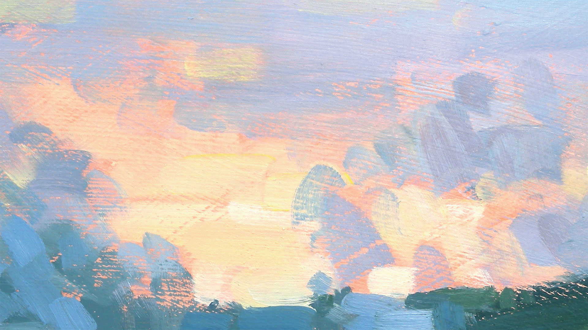 Beginner Sunset Background Painting