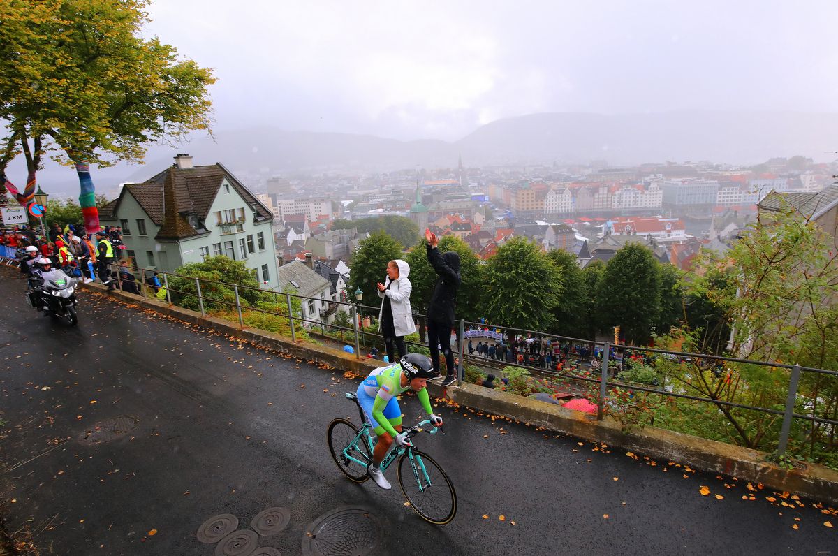 Primoz Roglic had the fastest time up Mount Floyen