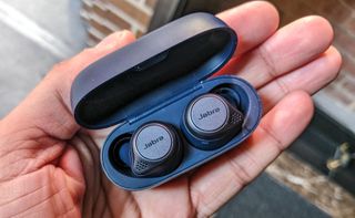 The Editor's Choice Jabra Elite Active 75t held in hand