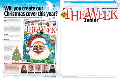 Christmas cover competition spread with template