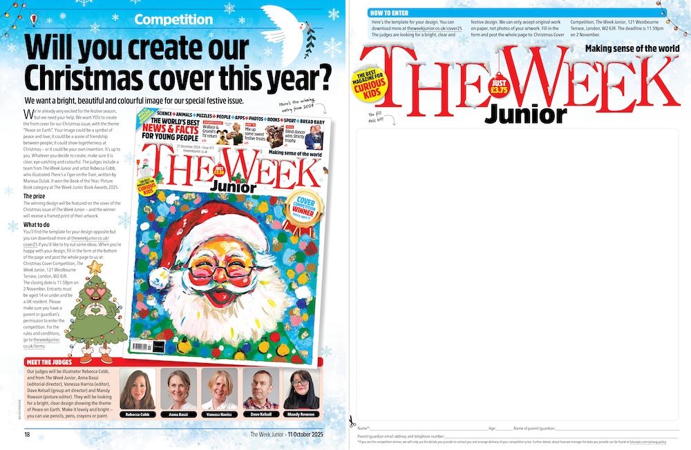 Christmas cover competition spread with template
