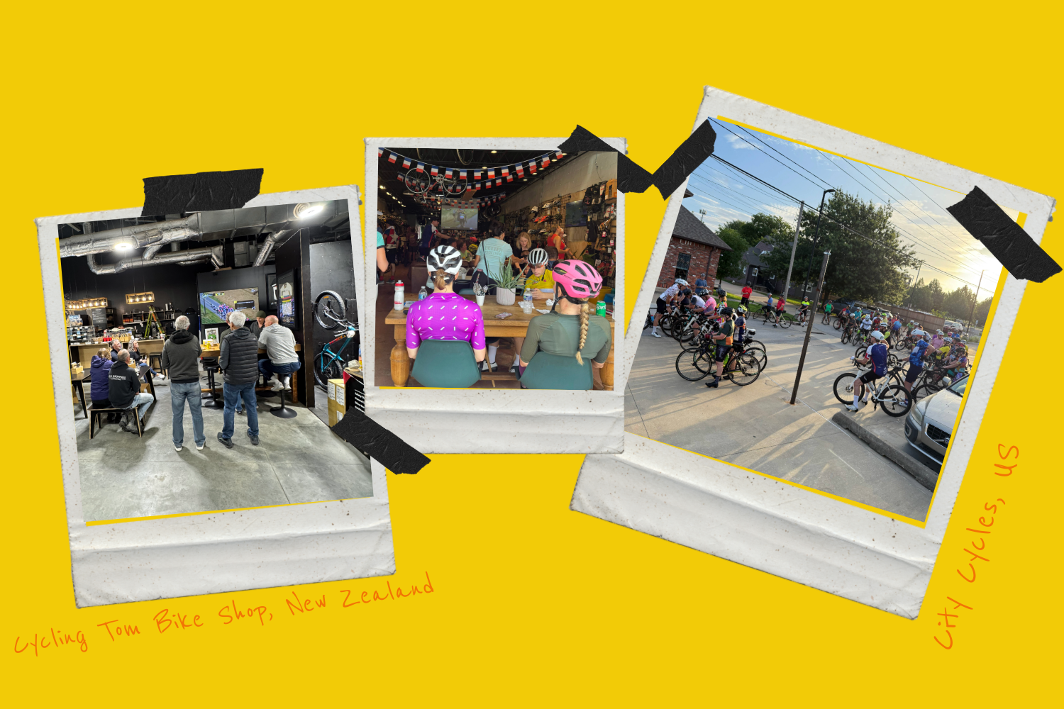 A collaged photo of people watching the Tour de France
