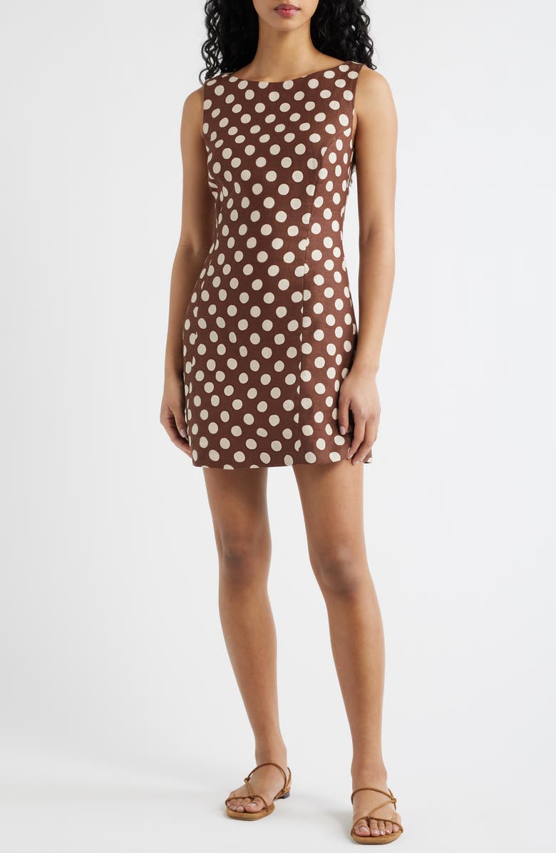 Lydie Polka Dot Linen Minidress