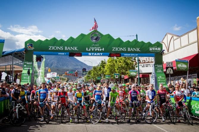 Rider's line up for today's start in Cedar City