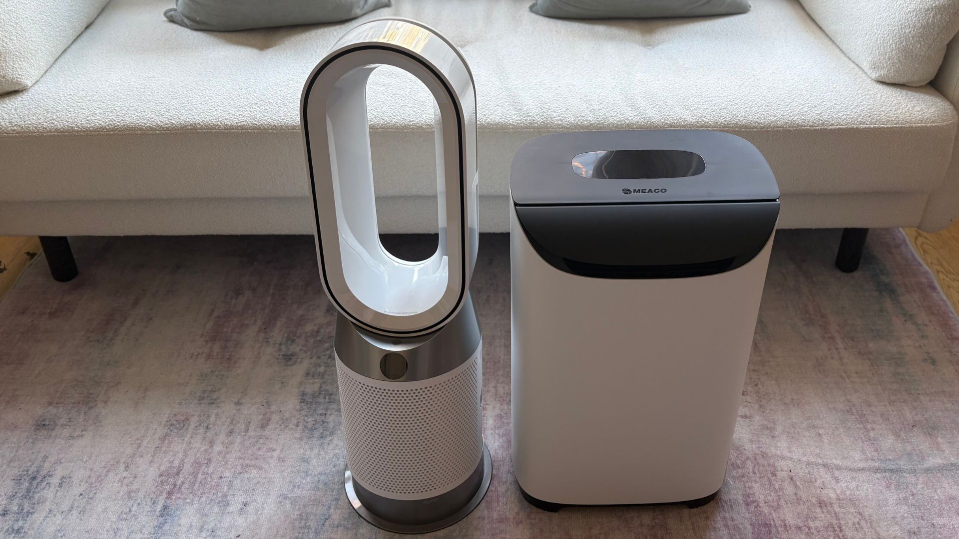 Testing the Meaco's Drying Method in Laura's home with a heated airer and the Dyson fan