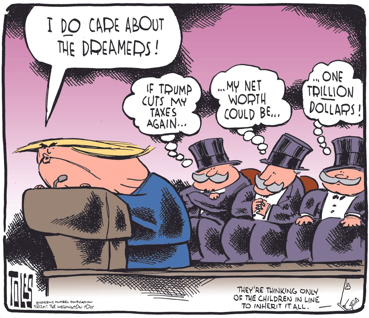 Political cartoon U.S. Trump DACA tax reform